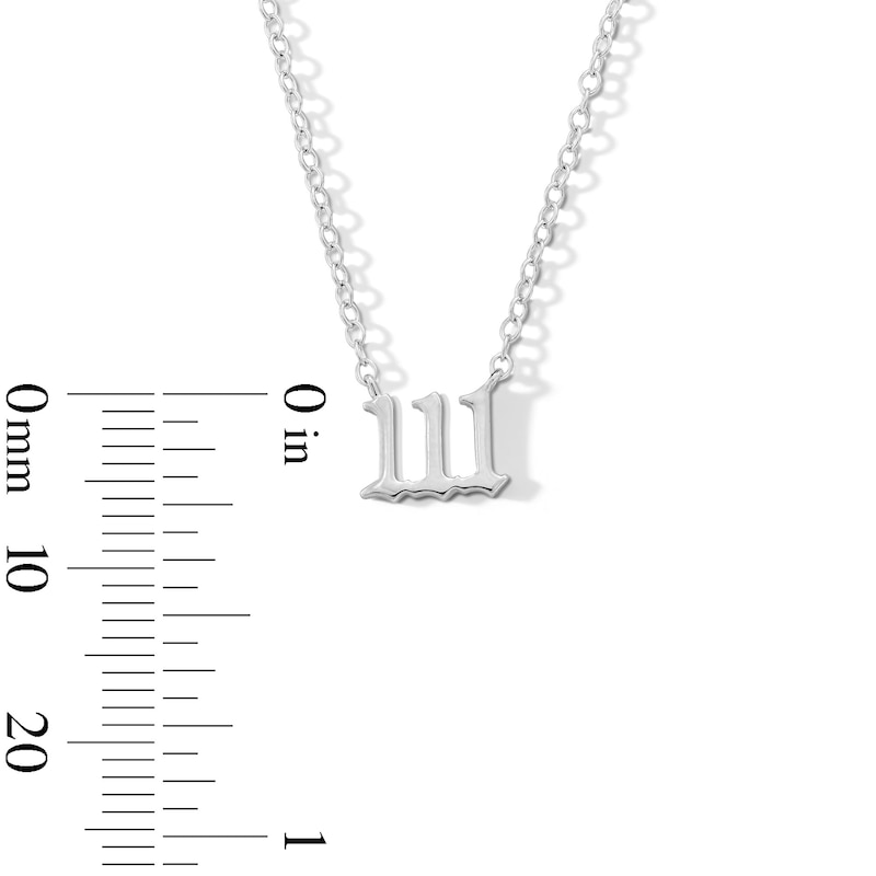 Sterling Silver Angel Number Pendant
