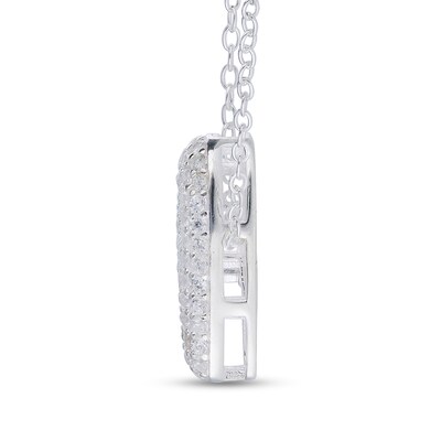 Sterling Silver CZ Bubble Initial Rolo Necklace - 18"