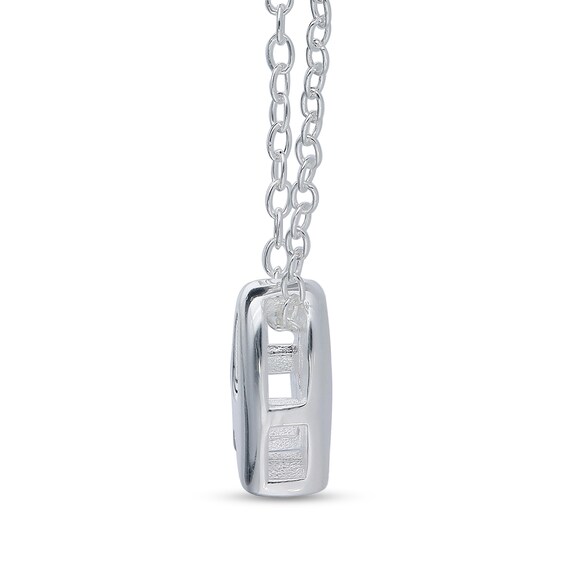 Sterling Silver Bubble Initial Rolo Necklace - 18"