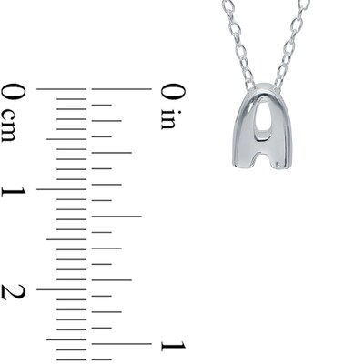 Sterling Silver Bubble Initial Rolo Necklace - 18"