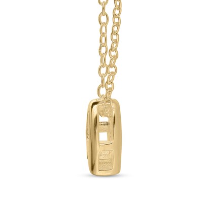 14K Gold Plated Bubble Initial Rolo Necklace - 18"