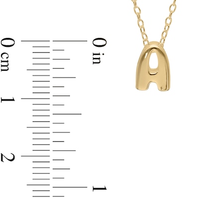 14K Gold Plated Bubble Initial Rolo Necklace - 18"