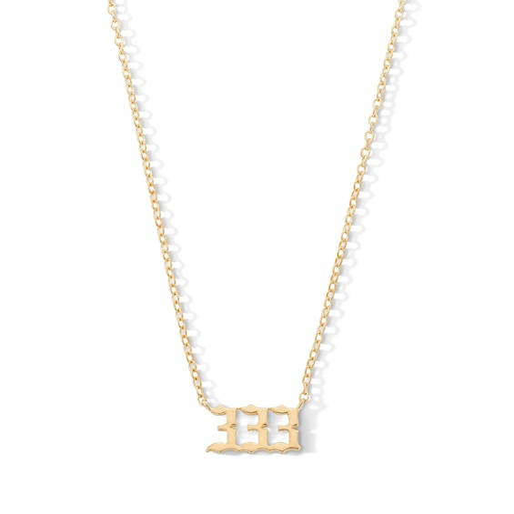 18K Gold Plated Angel Number Pendant