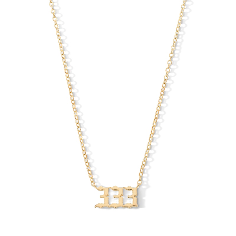 18K Gold Plated Angel Number Pendant