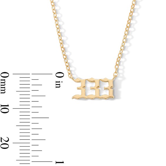 18K Gold Plated Angel Number Pendant
