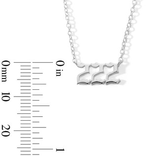 Sterling Silver Angel Number Pendant