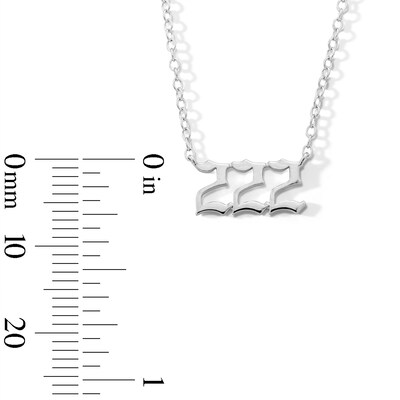 Sterling Silver Angel Number Pendant
