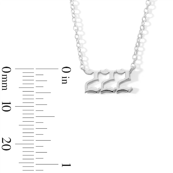 Sterling Silver Angel Number Pendant