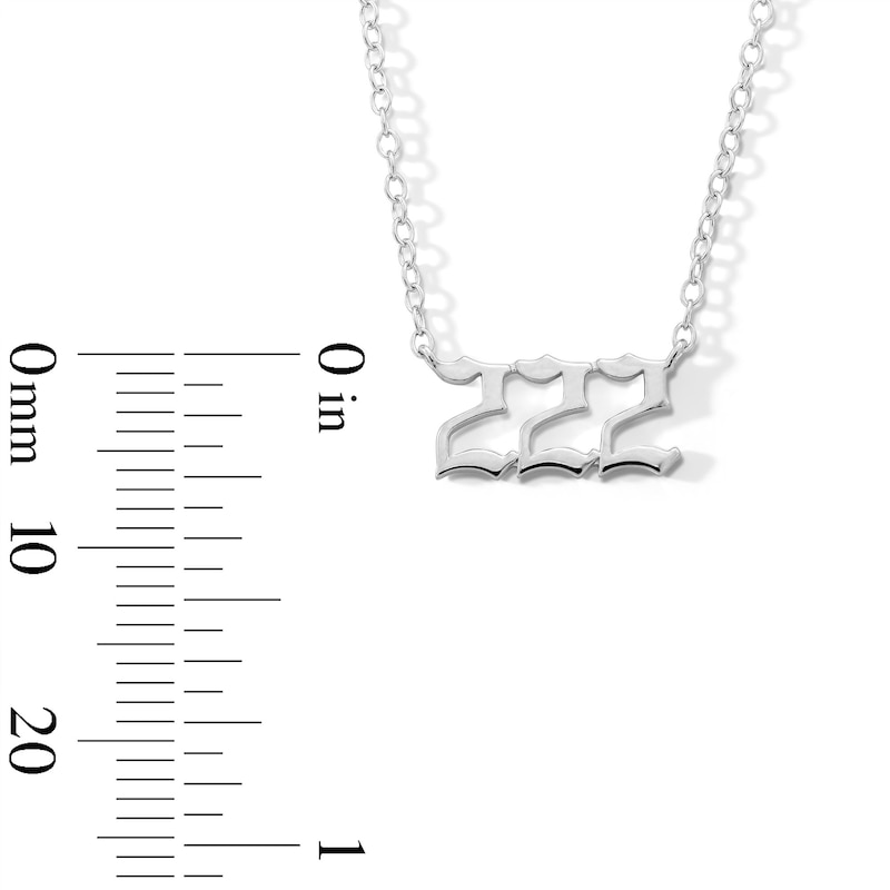 Sterling Silver Angel Number Pendant