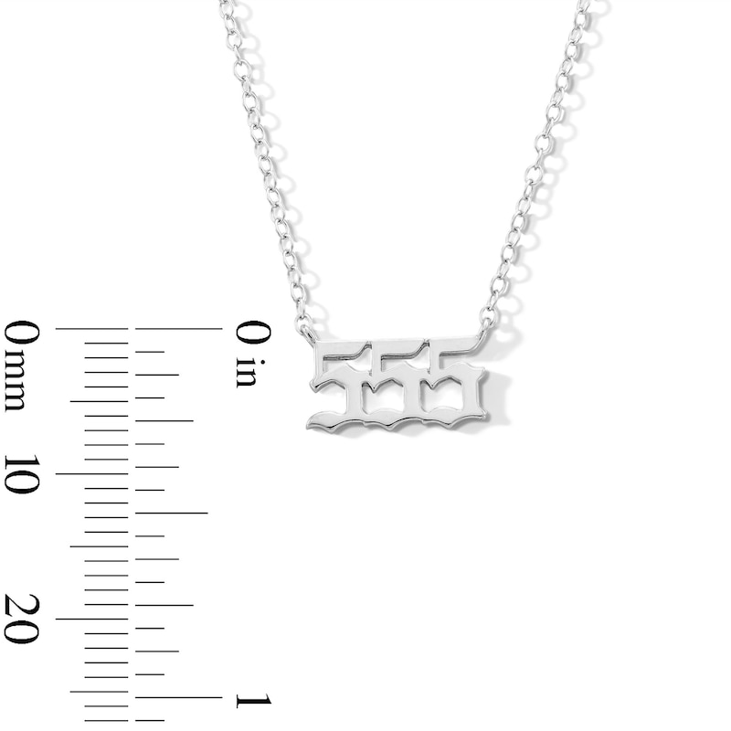 Main Image 3 of Sterling Silver Angel Number Pendant - 16" + 2"