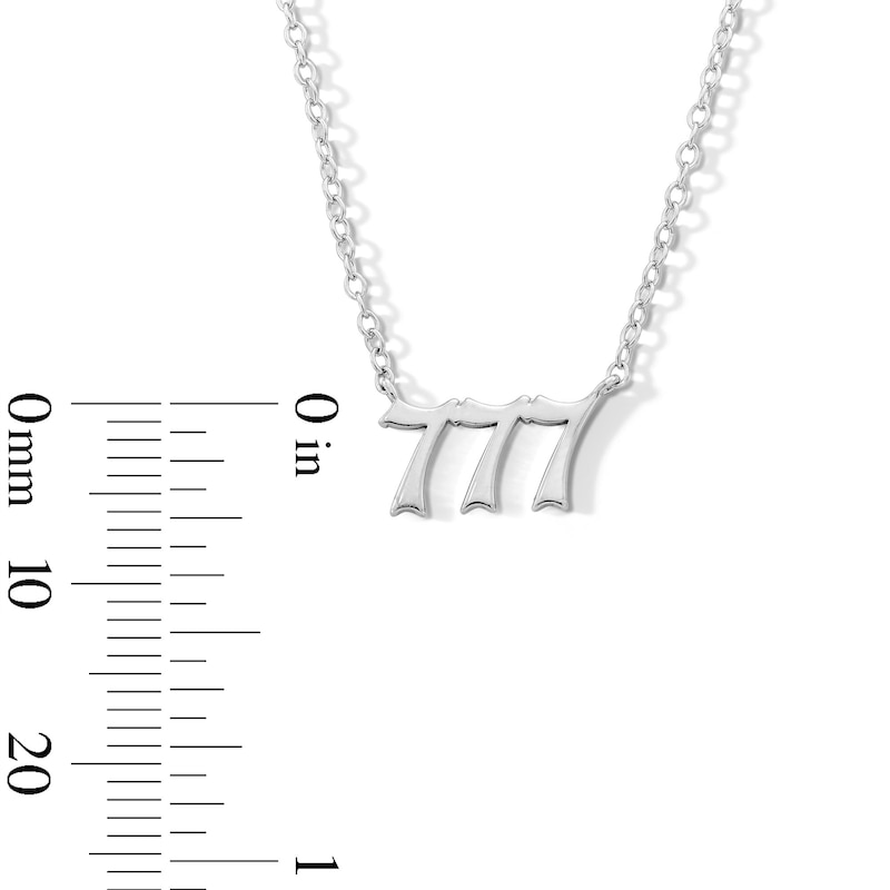 Main Image 3 of Sterling Silver Angel Number Pendant - 16" + 2"