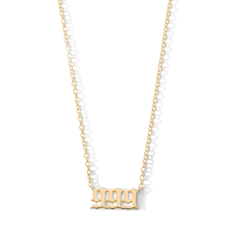 Main Image 1 of 18K Gold Plated Angel Number Pendant - 16" + 2"