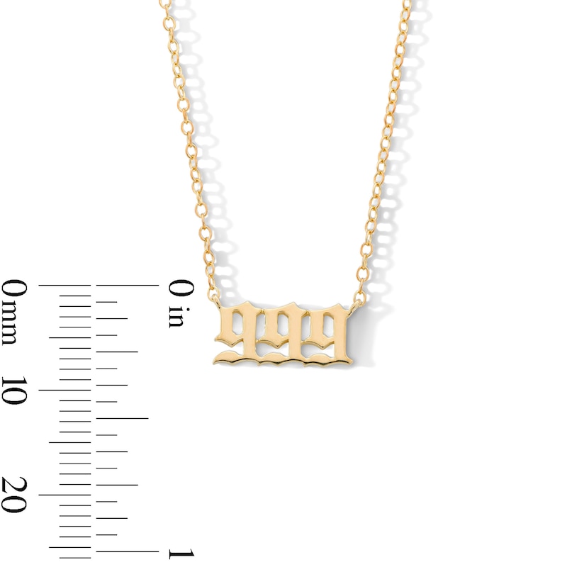 Main Image 3 of 18K Gold Plated Angel Number Pendant - 16" + 2"