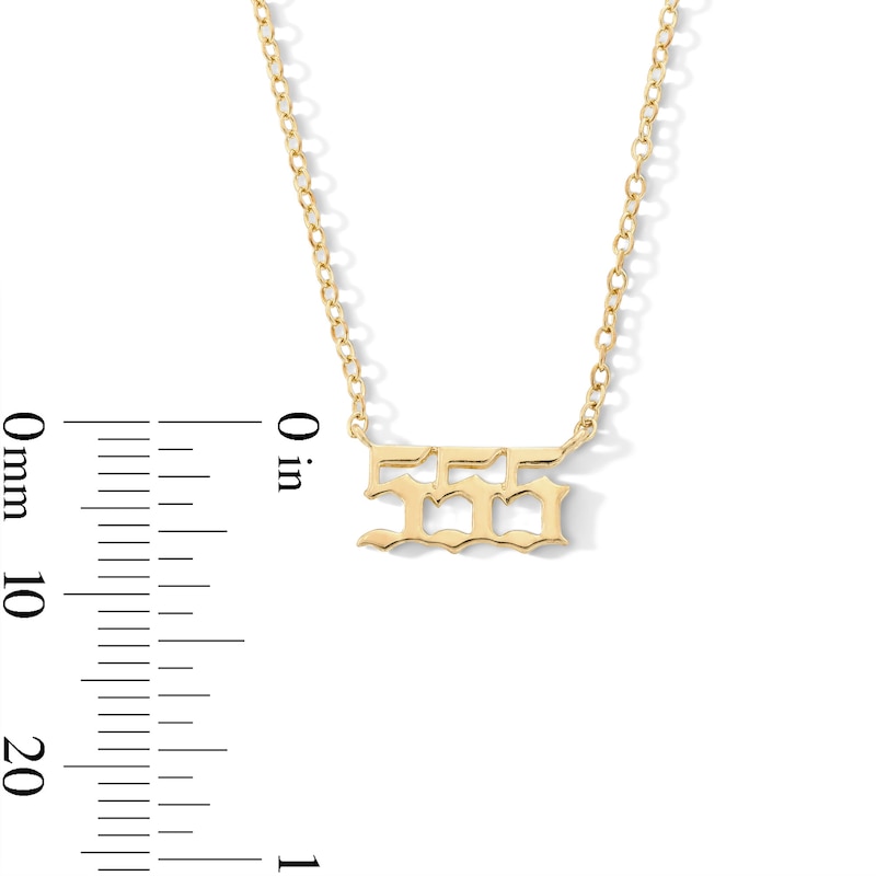 Main Image 3 of 18K Gold Plated Angel Number Pendant - 16" + 2"