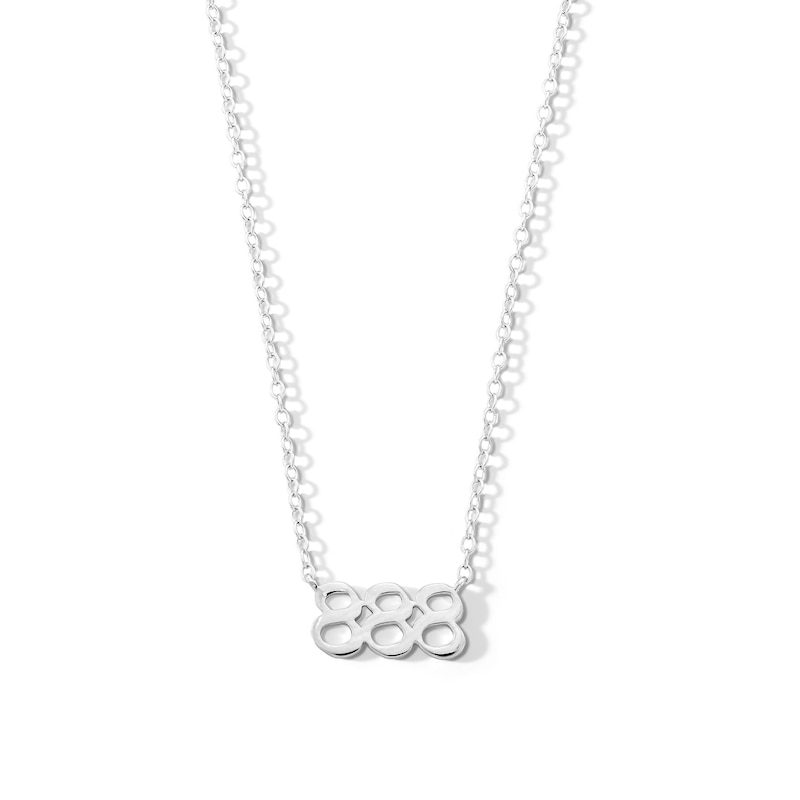 Main Image 1 of Sterling Silver Angel Number Pendant - 16" + 2"