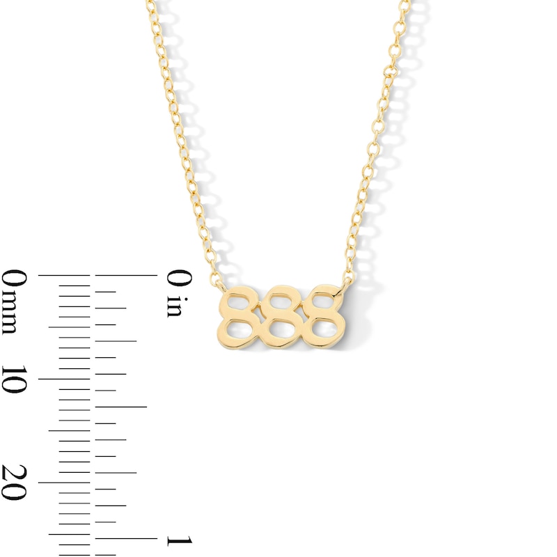 Main Image 3 of 18K Gold Plated Angel Number Pendant - 16" + 2"