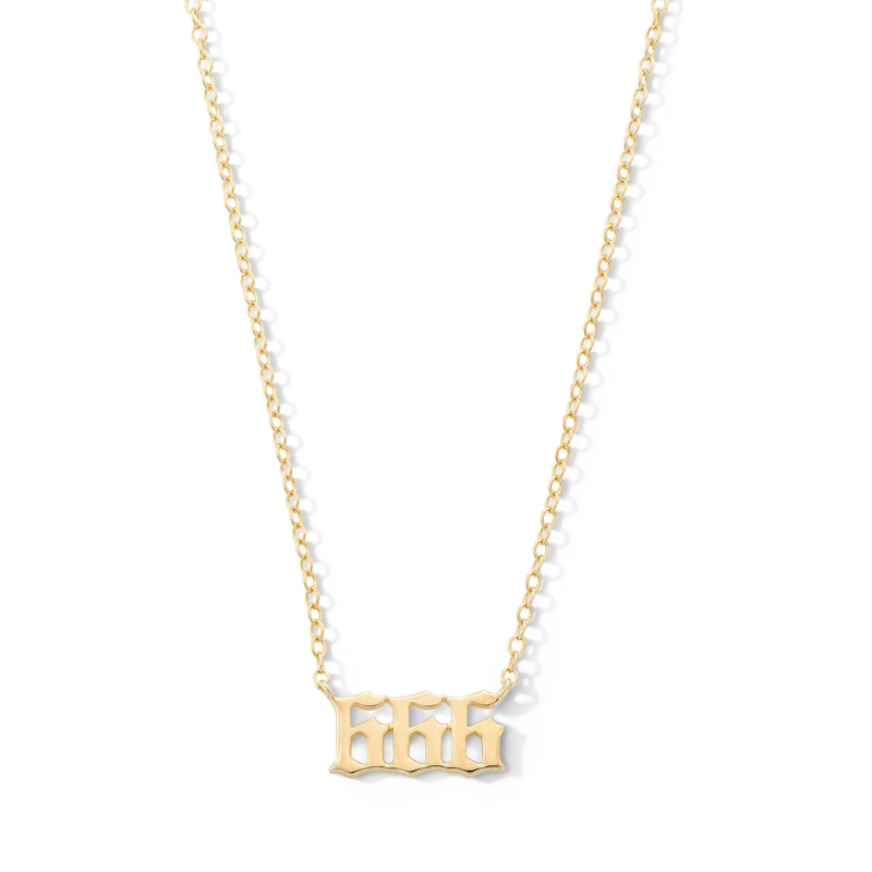 Main Image 1 of 18K Gold Plated Angel Number Pendant - 16" + 2"