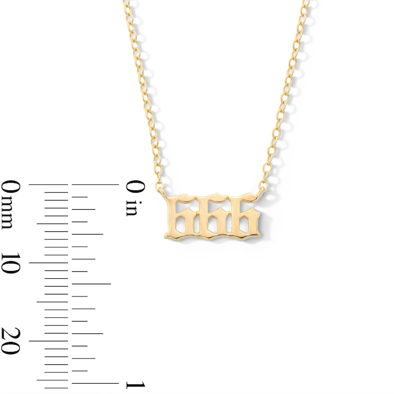 Main Image 3 of 18K Gold Plated Angel Number Pendant - 16" + 2"