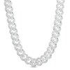 Thumbnail Image 1 of Sterling Silver CZ Baguette Cuban Chain Necklace - 22&quot;