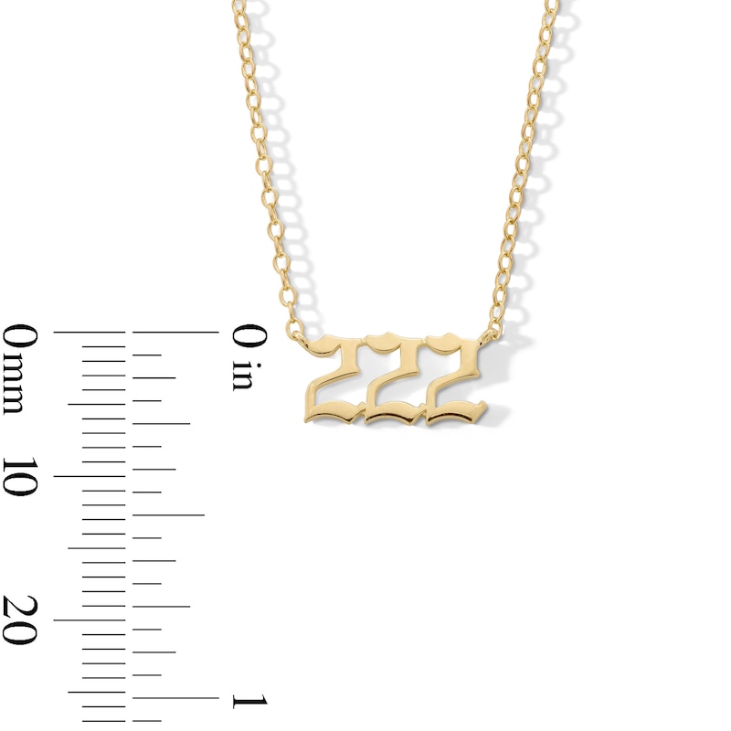 Main Image 3 of 18K Gold Plated Angel Number Pendant - 16" + 2"