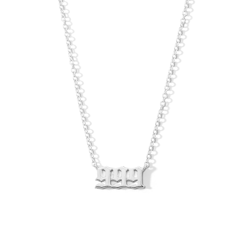 Main Image 1 of Sterling Silver Angel Number Pendant - 16" + 2"