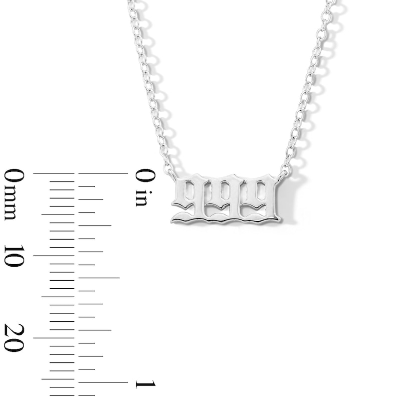 Main Image 3 of Sterling Silver Angel Number Pendant - 16" + 2"