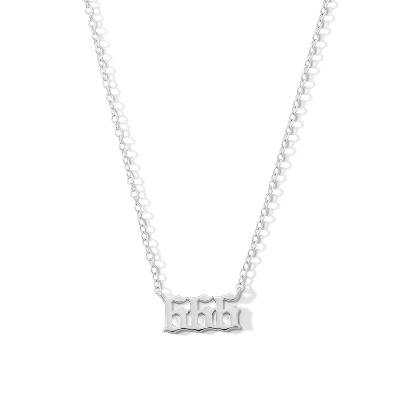 Main Image 1 of Sterling Silver Angel Number Pendant - 16" + 2"