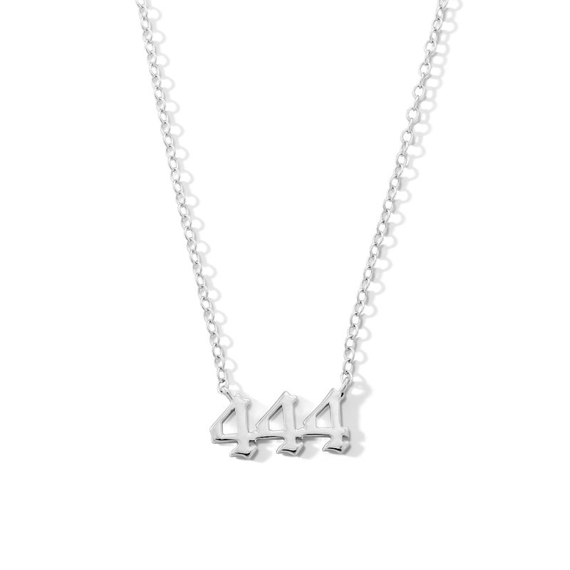 Main Image 1 of Sterling Silver Angel Number Pendant - 16" + 2"