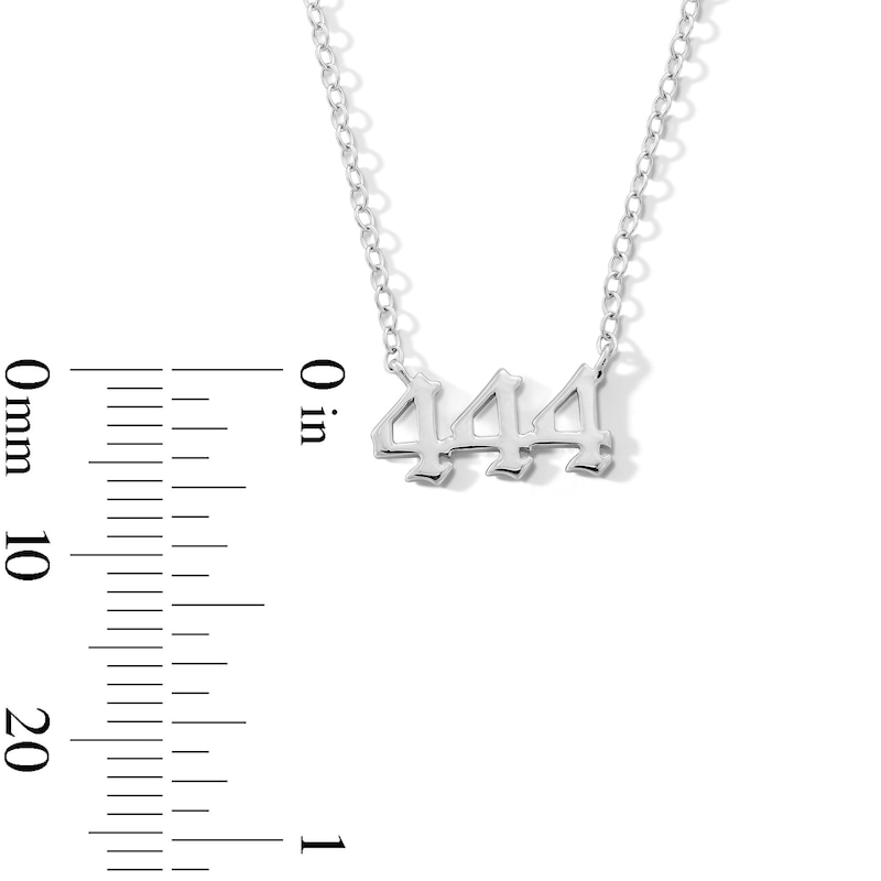 Main Image 3 of Sterling Silver Angel Number Pendant - 16" + 2"