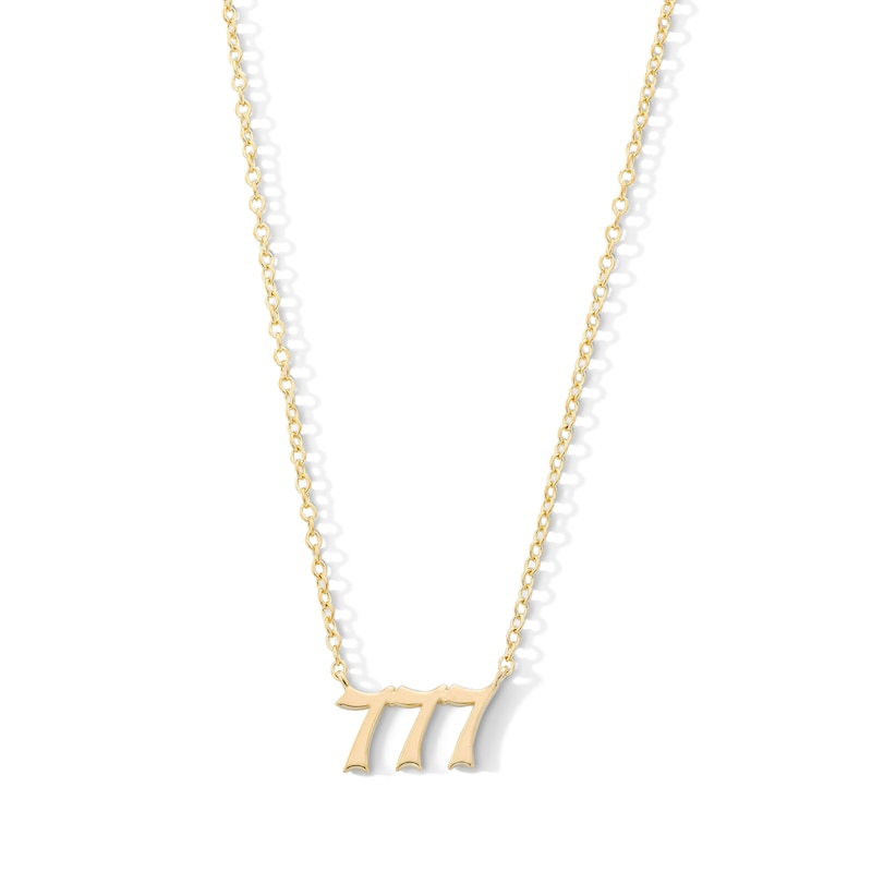 Main Image 1 of 18K Gold Plated Angel Number Pendant - 16" + 2"