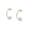 10K Gold CZ Baguette and Round Telephone Studs