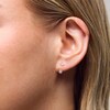 10K Gold CZ Baguette and Round Telephone Studs