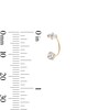 10K Gold CZ Baguette and Round Telephone Studs