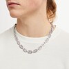 Thumbnail Image 2 of Sterling Silver CZ Round and Baguette Link Necklace - 22&quot;