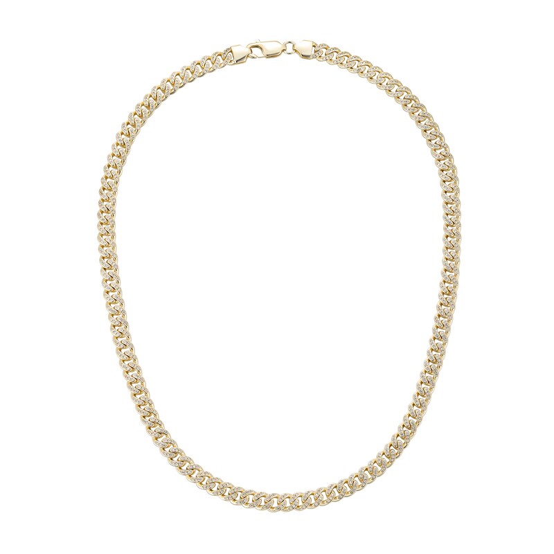 Main Image 1 of 14K Gold Plated CZ Curb Chain Necklace - 20&quot;