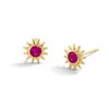 Thumbnail Image 1 of 10K Gold Lab-Created Ruby Birthstone Sun Studs