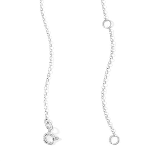 Sterling Silver CZ Bezel Emerald Shape Pendant - 16" + 2"