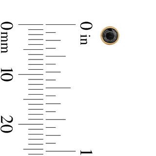 14K Gold CZ 2mm Black Bezel Stud - 18G 5/16"