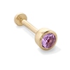 Thumbnail Image 1 of 14K Gold CZ 3mm Pink Bezel Stud - 18G 5/16"