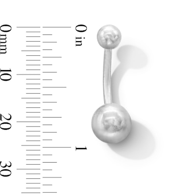 Titanium Double Ball Belly Button Ring - 14G 7/16"