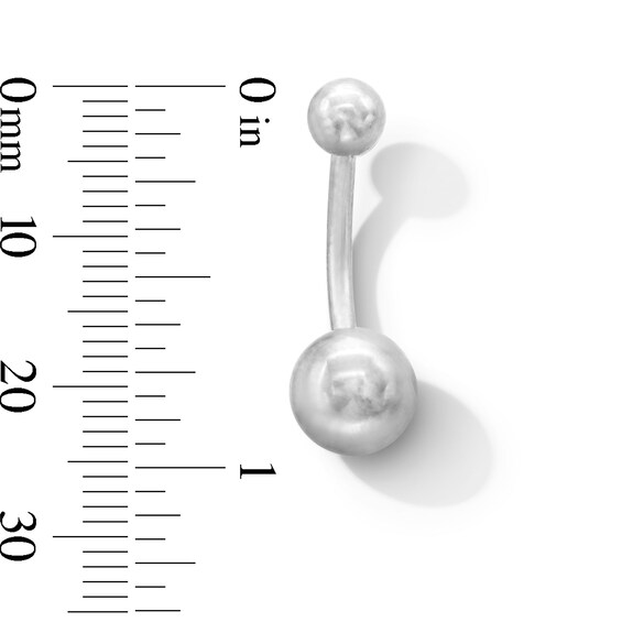 Titanium Double Ball Belly Button Ring - 14G 7/16"
