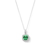 Sterling Silver CZ Halo Birthstone Pendant