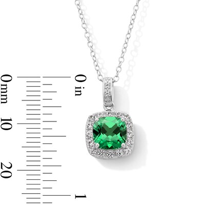 Sterling Silver CZ Halo Birthstone Pendant