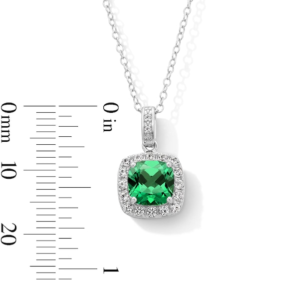 Sterling Silver CZ Halo Birthstone Pendant