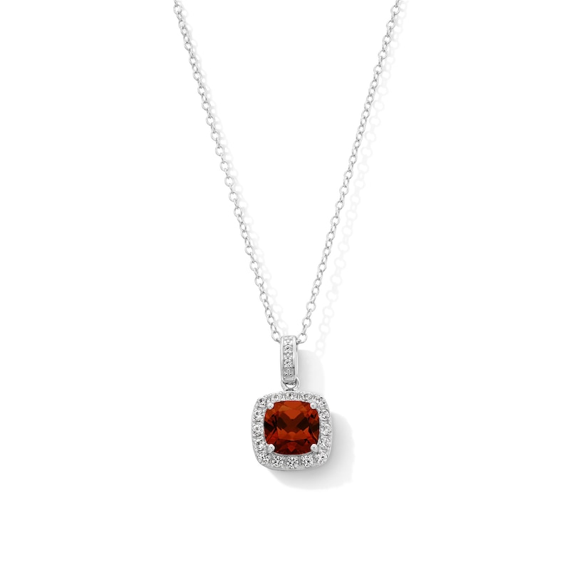 Sterling Silver CZ Halo Birthstone Pendant