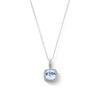 Thumbnail Image 1 of Sterling Silver CZ Halo Birthstone Pendant - 16" + 2"