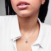 Thumbnail Image 2 of Sterling Silver CZ Halo Birthstone Pendant - 16" + 2"