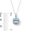 Thumbnail Image 3 of Sterling Silver CZ Halo Birthstone Pendant - 16" + 2"