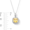 Thumbnail Image 3 of Sterling Silver CZ Halo Birthstone Pendant - 16" + 2"
