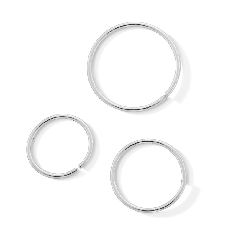 Sterling Silver Nose Hoop Trio